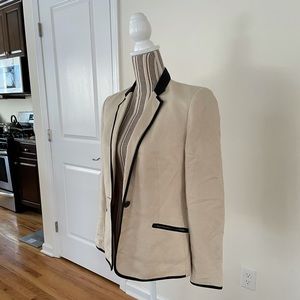 Mango Black Trim Cream Ivory Blazer 6